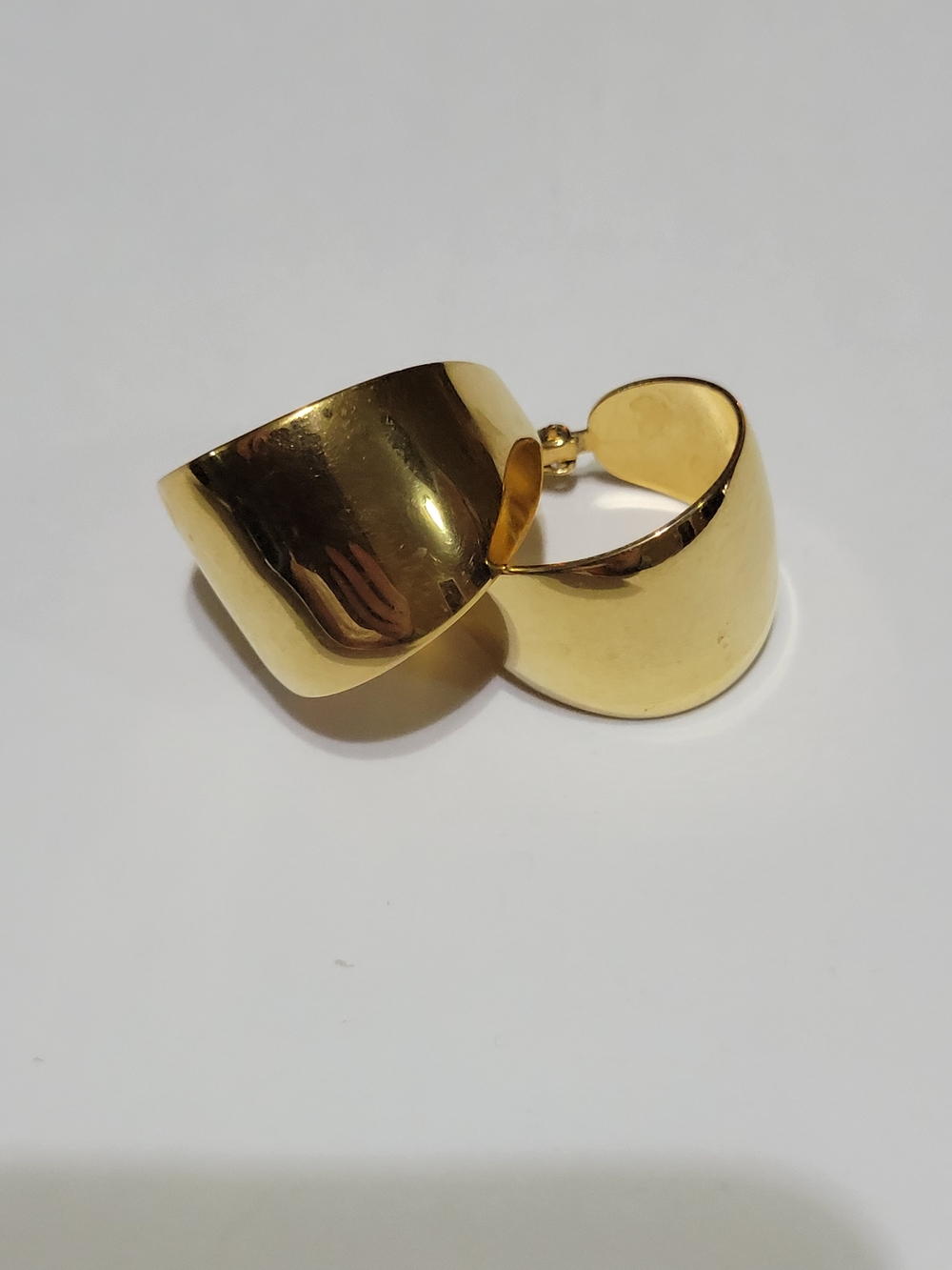 Gold Wide Hoop Clip-On Earrings - Polished Gold Tone